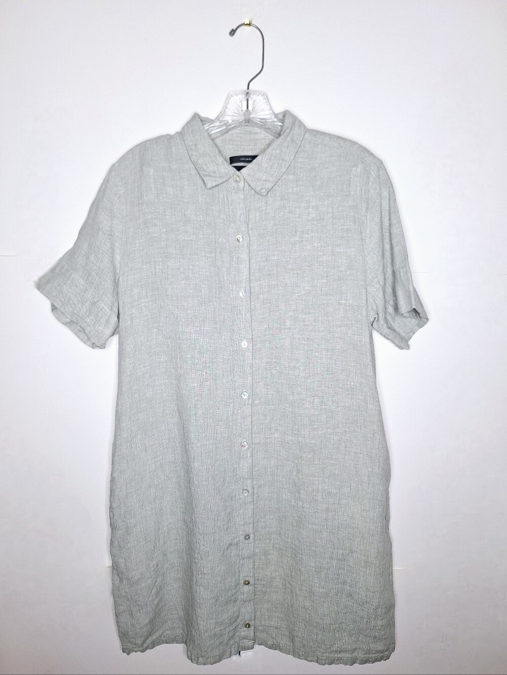 Tahari "The Linen Button-down" Quite Luxury, 100% Linen,button-down Tunic Dress